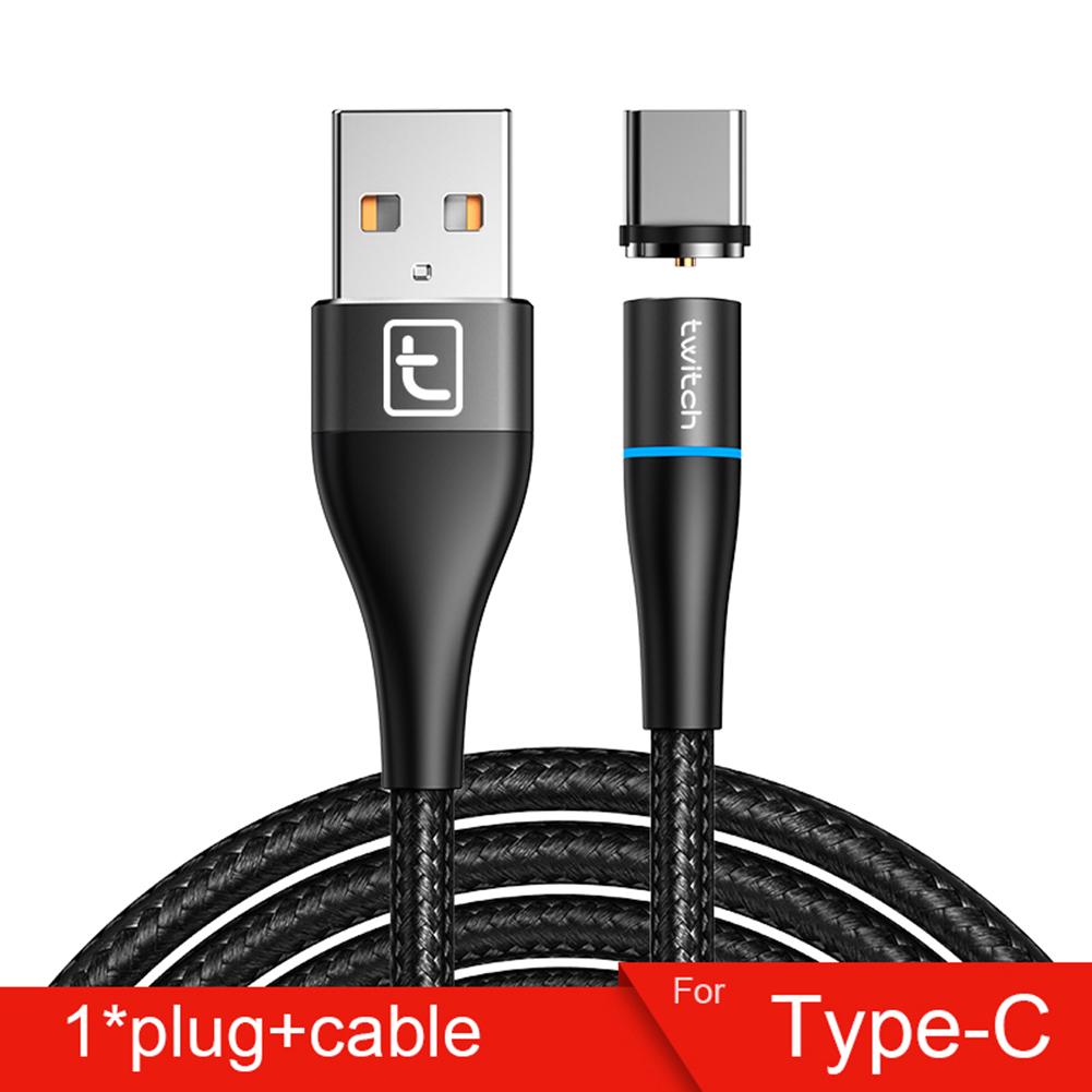 Cabo usb magnético de carregamento rápido, tipo c para carregador de dados e carregador de celular