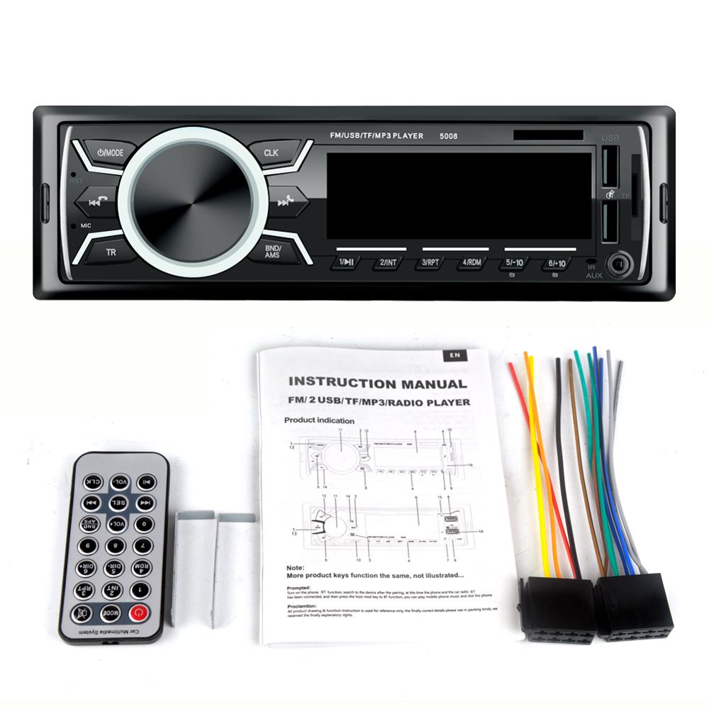 Car Radio Stereo Player Bluetooth Phone AUX-IN MP3 FM/USB/1 Din/remote control 12V Car Audio Auto