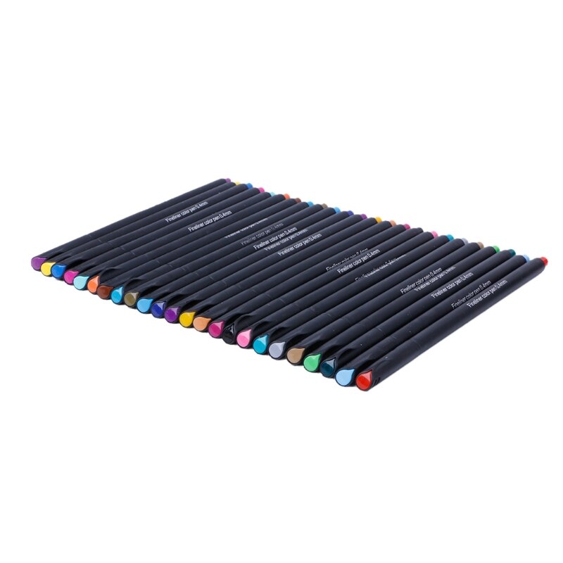 ZHUTING Plastic Fineliner 12 / 24 Colors Pen Set 0.4mm Fine Tip Line Writing Drawing Marker Pen: 24