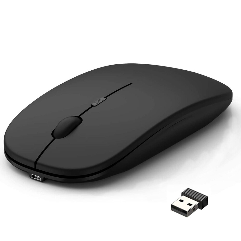 Draadloze Oplaadbare Muis Voor Laptop Computer Pc, Slanke Mini Geruisloze Draadloze Muis, 2.4G Muizen Voor Thuis/Kantoor