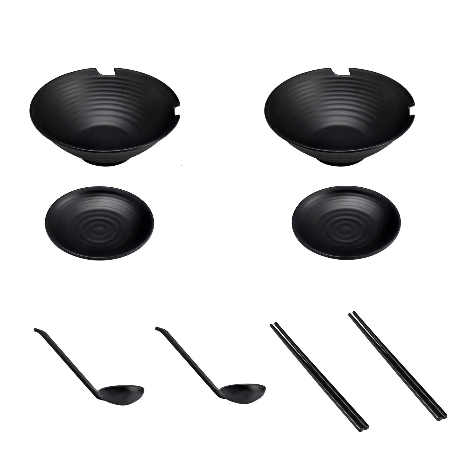 2sets Of Ramen Bowl Chopsticks Sppons For Noodles Bowl Set Japanese Ramen Bowls And Spoons Set Tableware Japanese Style: Default Title