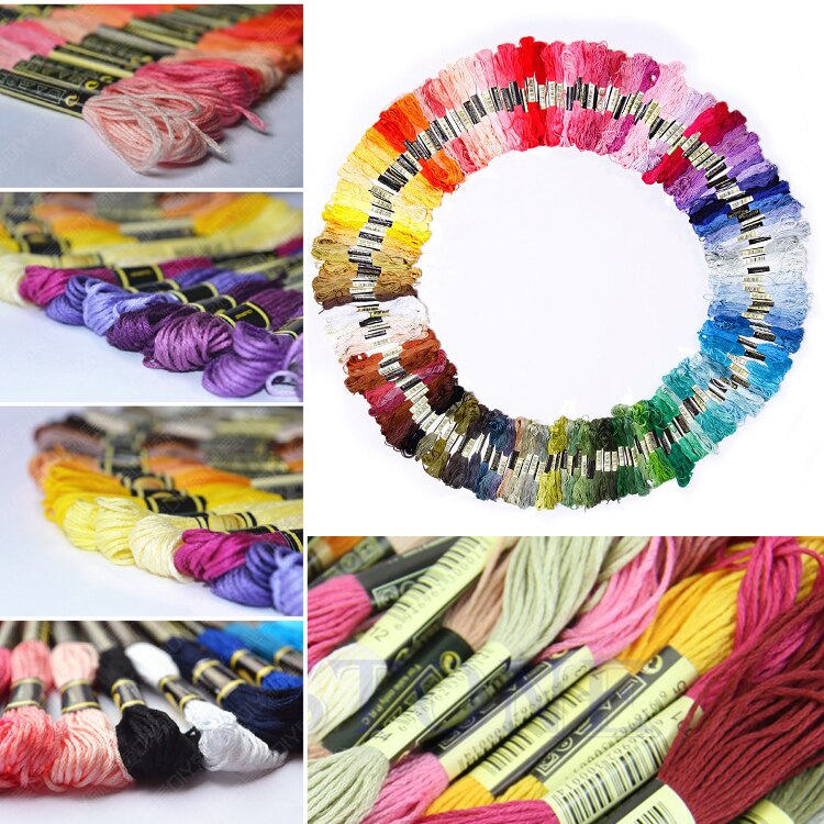8 M 45 stks/set Multi kleuren Katoen Kruissteek Borduren Streng Floss Naaigaren In Verschillende Kleuren & Retail