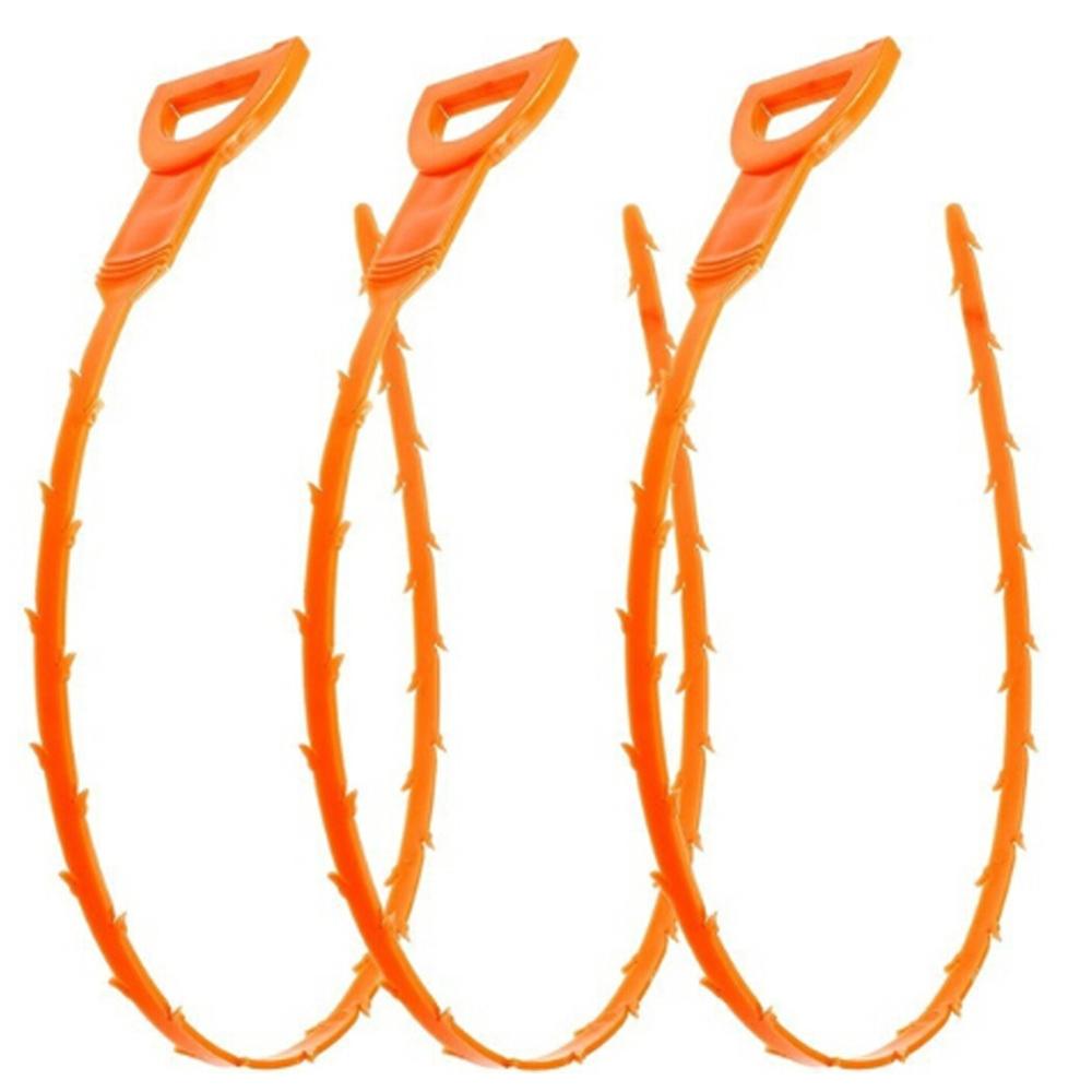 Aanrecht Bad Hair Cleaner Remover Chain Haak Lange Haar Klomp Removal Douche Gat Zeef Badkamer Afvoer Schoonmaken Haak: 3pcs