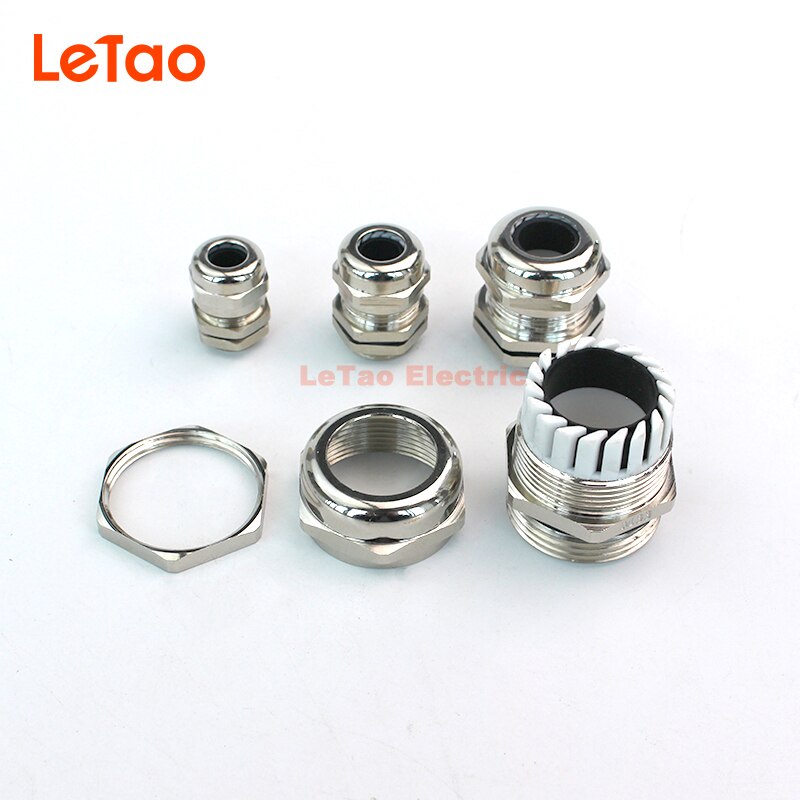 1pc PG42 Brass nickel plated threaded cable gland Waterproof metal connector IP68 cable entry electrical joint for32-38mm