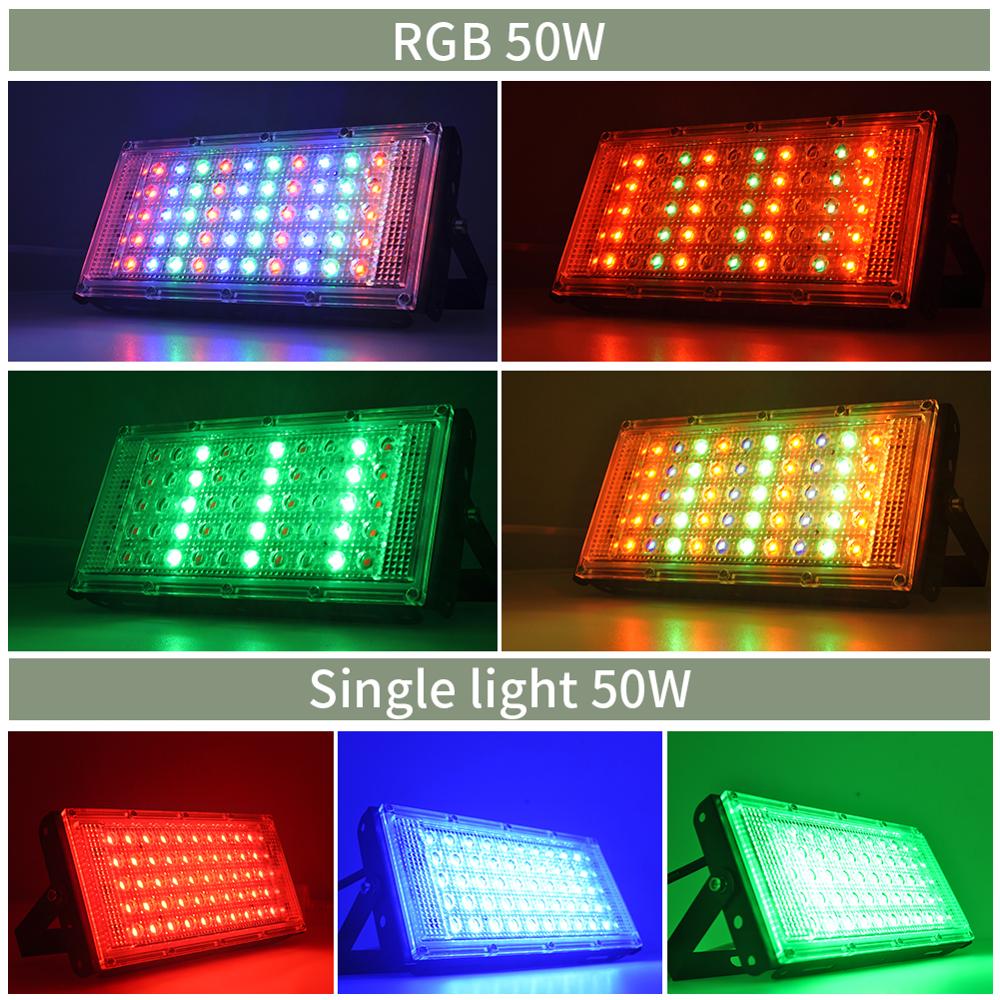 Led Flood Light Outdoor Floodlight Spotlight 10W 50W Wall Washer Lamp Reflector Garden 220V 240V RGB Lighting IP65 Waterproof