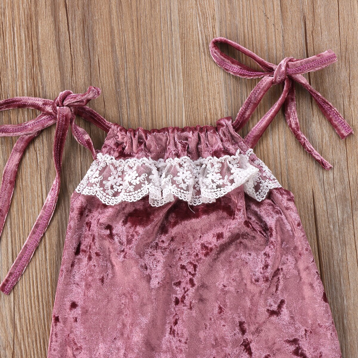Focusnorm 0-5y baby jenter fløyel romper ermeløs fast belte uformelt sommer jumpsuits antrekk