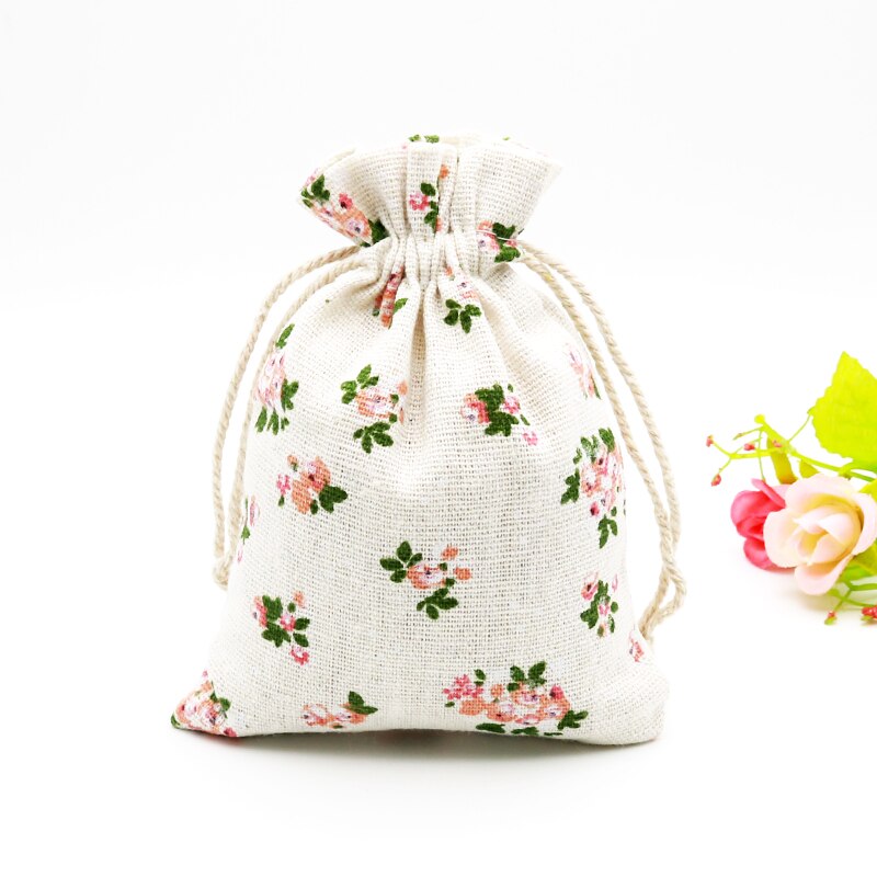5 sztuk/partia kolorowe wzory pościel torby bawełniane 10x14cm Wedding Favor cukierki bransoletka biżuteria torby do pakowania muślinu torba na prezent woreczki