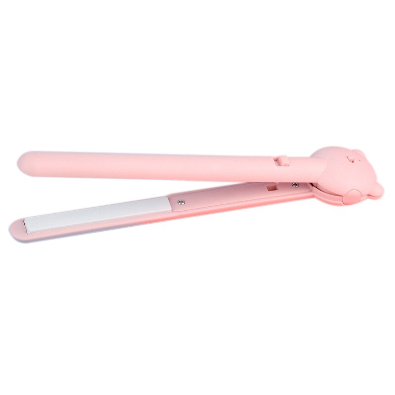 Plattång bärbar trådlös usb mini plattång platt locktång håruträtning järn stylingverktyg: Rosa