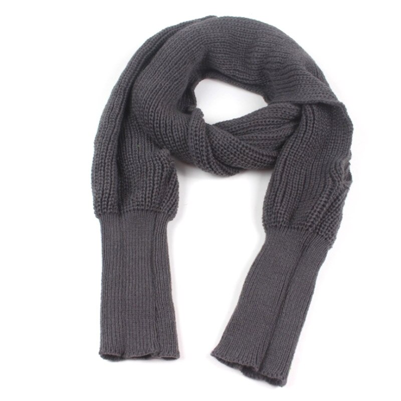 Herfst Sjaal Deken Vrouwen Effen Kleur Gebreide Trui Tops Sjaal Met Mouwen Wrap Winter Warme Sjaal Sjaals: dark gray