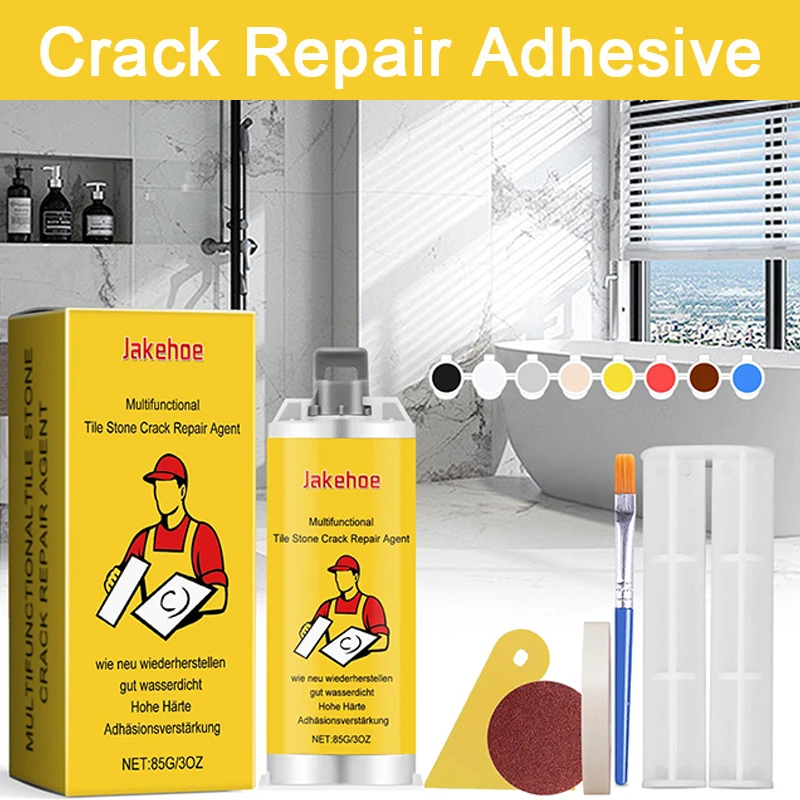 Kit adhesivo para reparación de grietas, sellador multifuncional para reparación de suelos de mármol esmaltado con agujeros para azulejos de cerámica de Color ajustable para el hogar