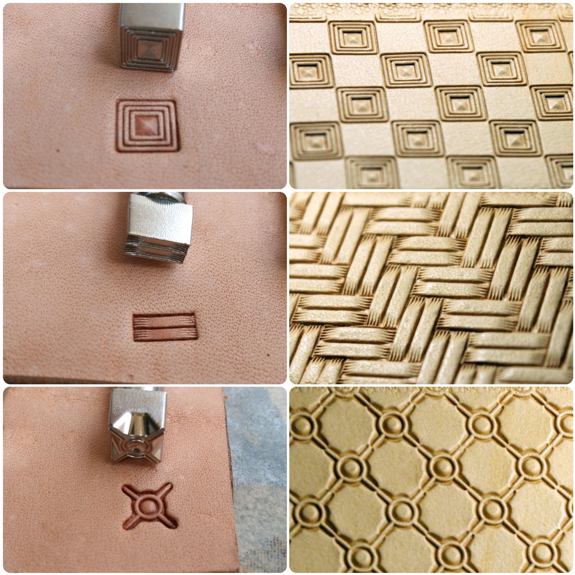 Outil d'impression en cuir, timbre gaufré en acier sculpté, motif de tissage, arrière-plan, timbres en métal, bricolage, couture de maroquinerie