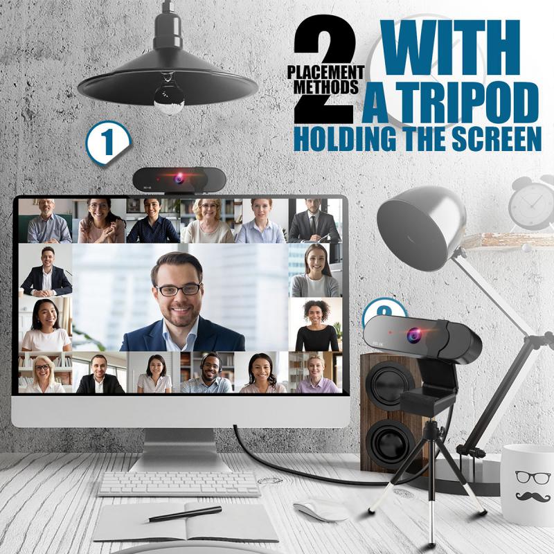 HD 1080P/2K/4K Webcam Rotatable Adjustable Angle With Microphone USB Camera For PC/ Laptop Desktop Video Call Accessories