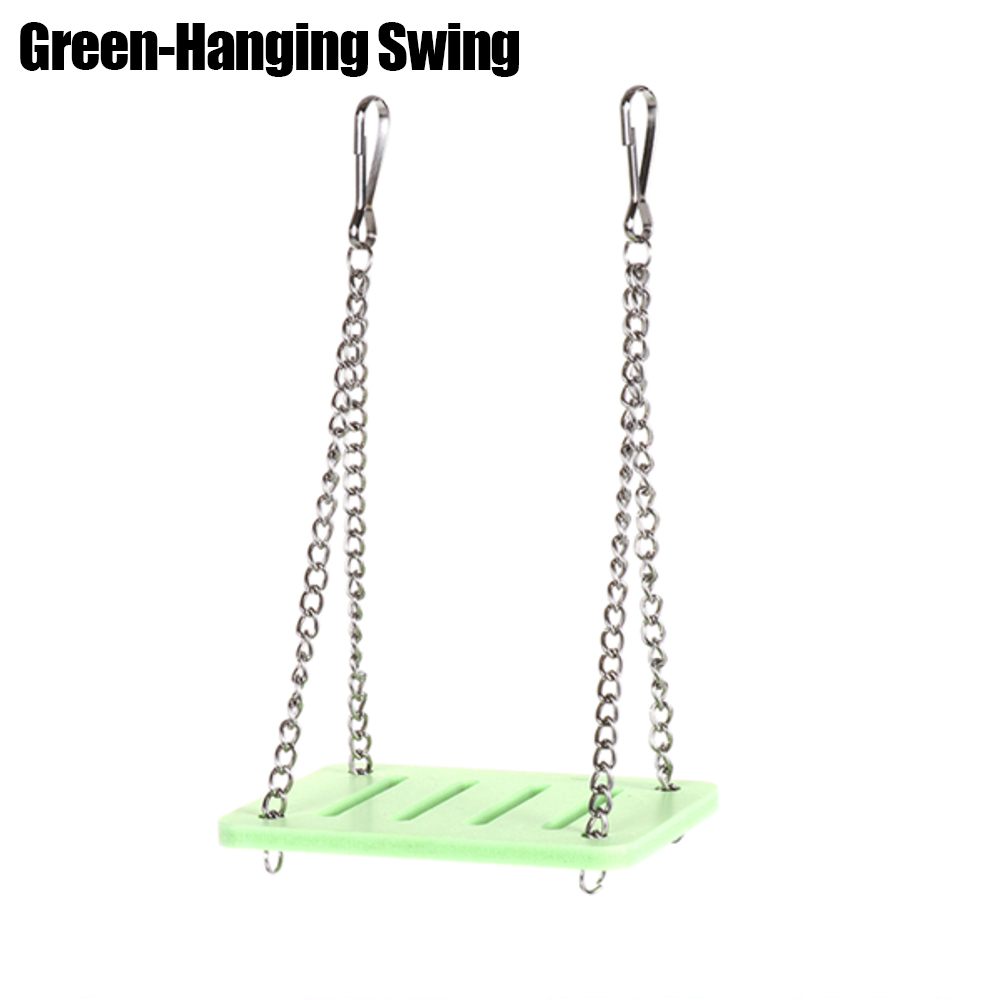 Hamster Speelgoed Accessoires Kleine Dier Swing Egel Woestijnrat Rainbow Bridge Pet Sport Oefening Speelgoed Set Hamsters Huis: Green-Hanging Swing