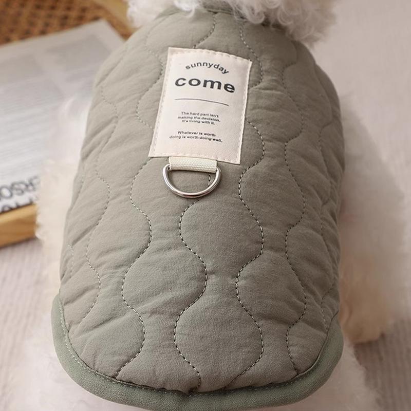 Abrigo de invierno para mascotas, ropa para clima frío, ropa cálida para perros con orificio para arnés incorporado, ropa para mascotas, chaleco de nieve acogedor