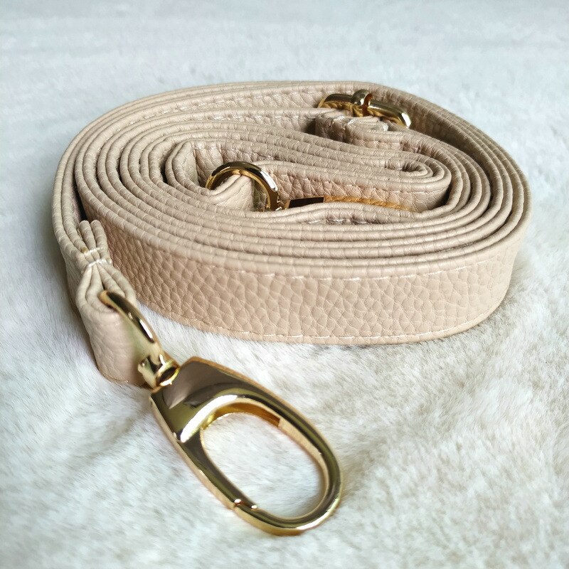 PU Læder Skulderrem Taske Tilbehør DIY Crossbody Justerbar Taske Bælte Rem Håndtaske Rem Kvinder Gul Spænde: Abrikos