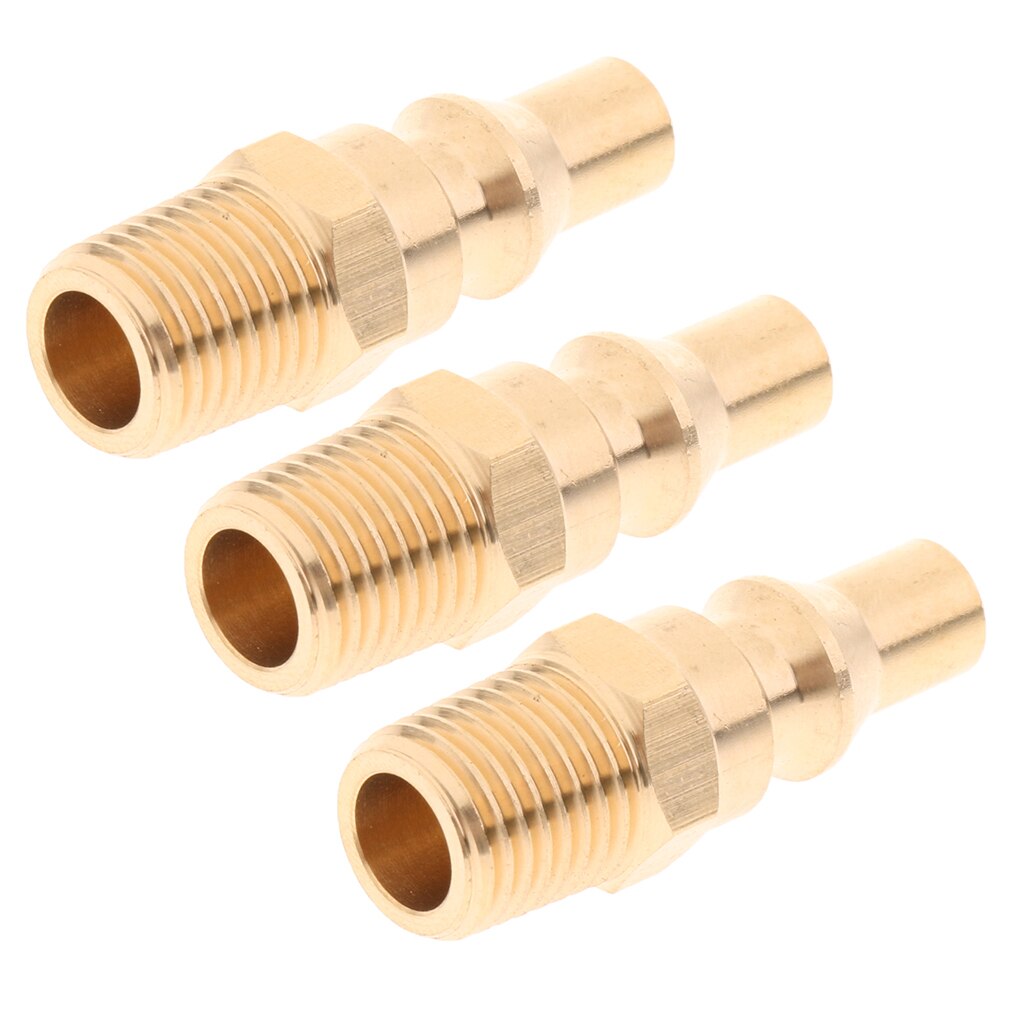 3 Pcs Premium Propane Gas Quick Connect Adapter Connector Hose Fitting 1/4'' Male Thread, for RV Oven, Easy to Install