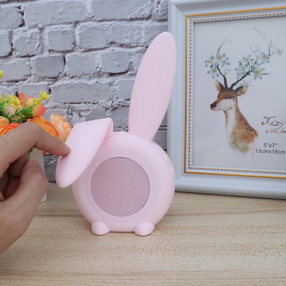 1pc wekkers grappig schattig lief konijn wekker led wekker nachtlamp voor thuis