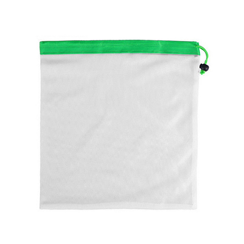 3 tamaños y colores Malla reutilizable bolsa de productos bolsos ecológicos lavables para el sostenedor de bolsas de comestibles bolsa organizadora de frutas y verduras: Green M