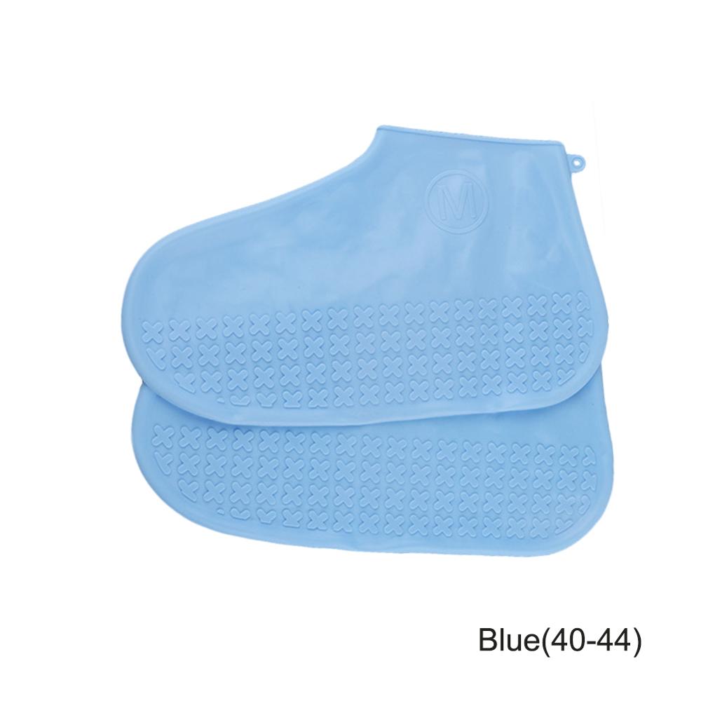 2019 nuovo copriscarpe impermeabile in Silicone da esterno antipioggia escursionismo antiscivolo 4 colori: Blue(40-44)