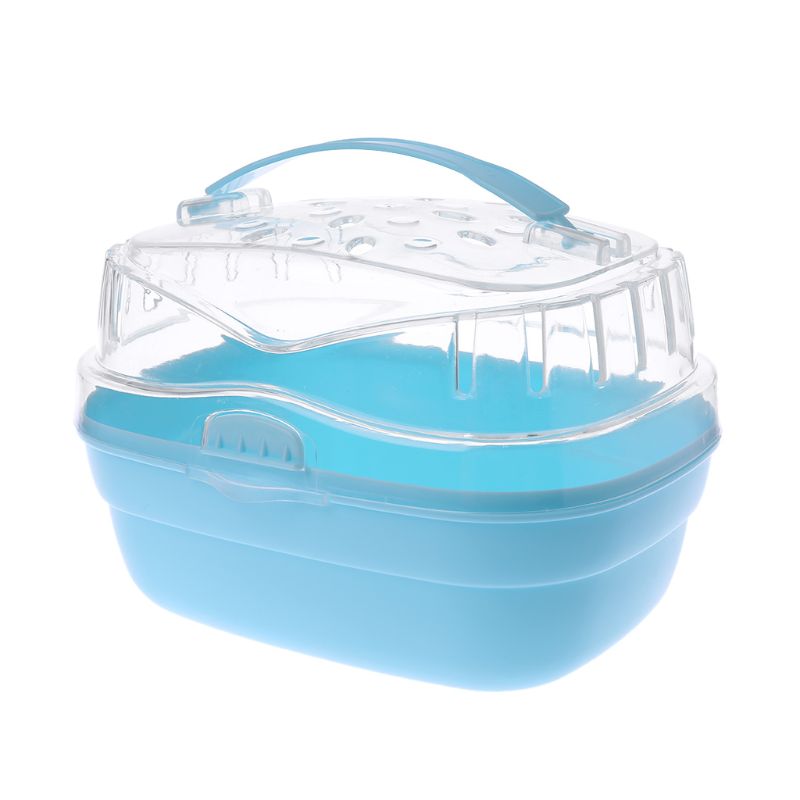 Portátil jaula para Hamster, Transportín de exterior para mascotas ANIMAL PEQUEÑO Guinea cerdo ir caja: blue