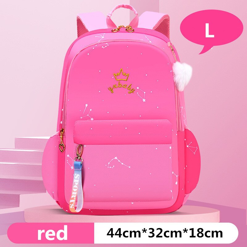 Kinder Schule Taschen für Mädchen Kinder Satchel Primäre Orthopädische schule rucksäcke prinzessin Rucksack schul sac Mochila Infantil: L red