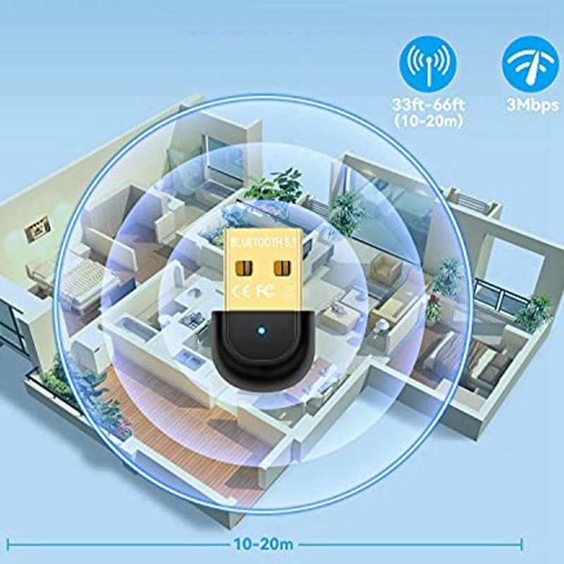Bluetooth 5.1 EDR USB Adapter USB2.0 Bluetooth Adapter Bluetooth Receiver Transmitter for Laptop PC