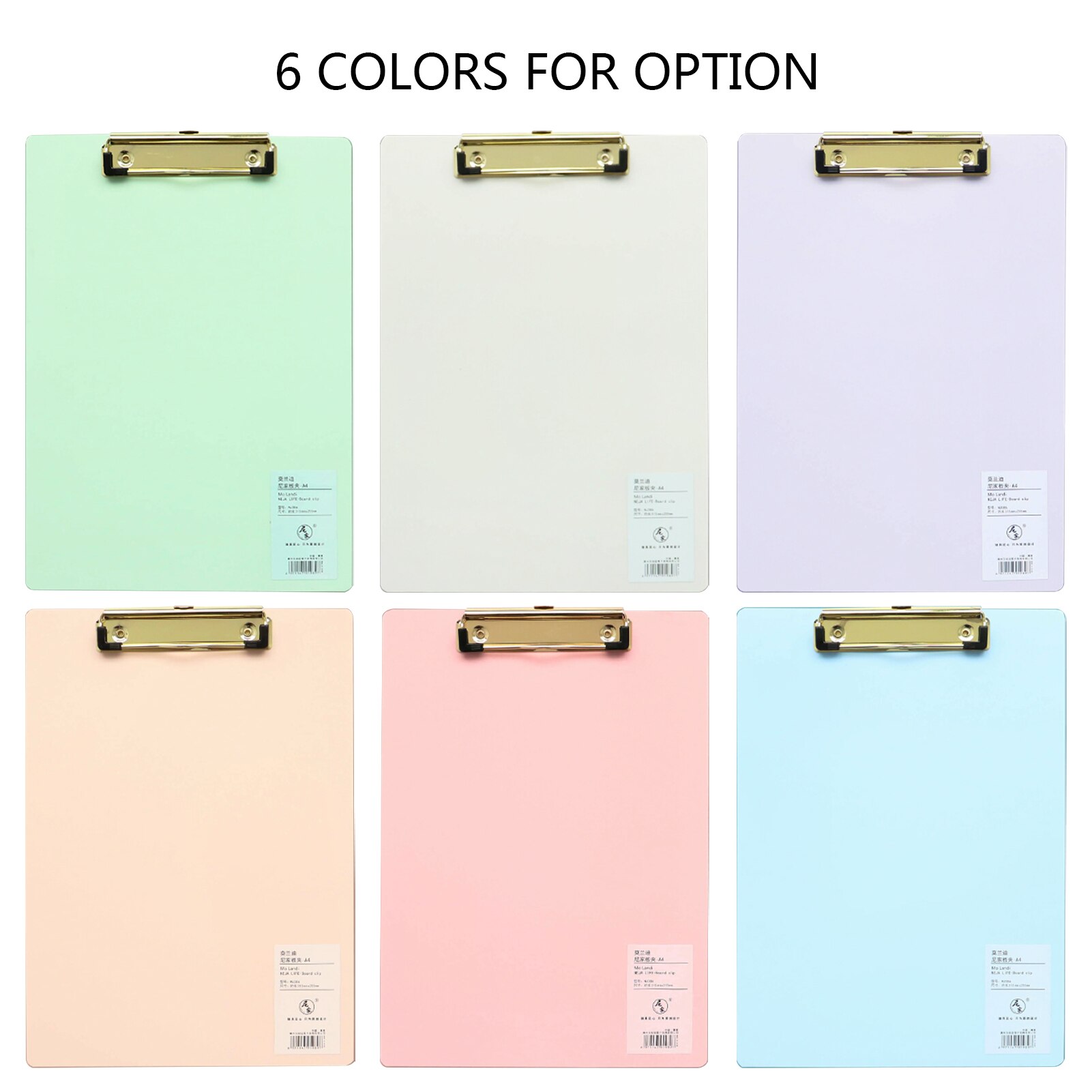 A4 Plastic Clipboard Hardboard Writing Pad Profile Clip with Hanging Hole for Students School Office