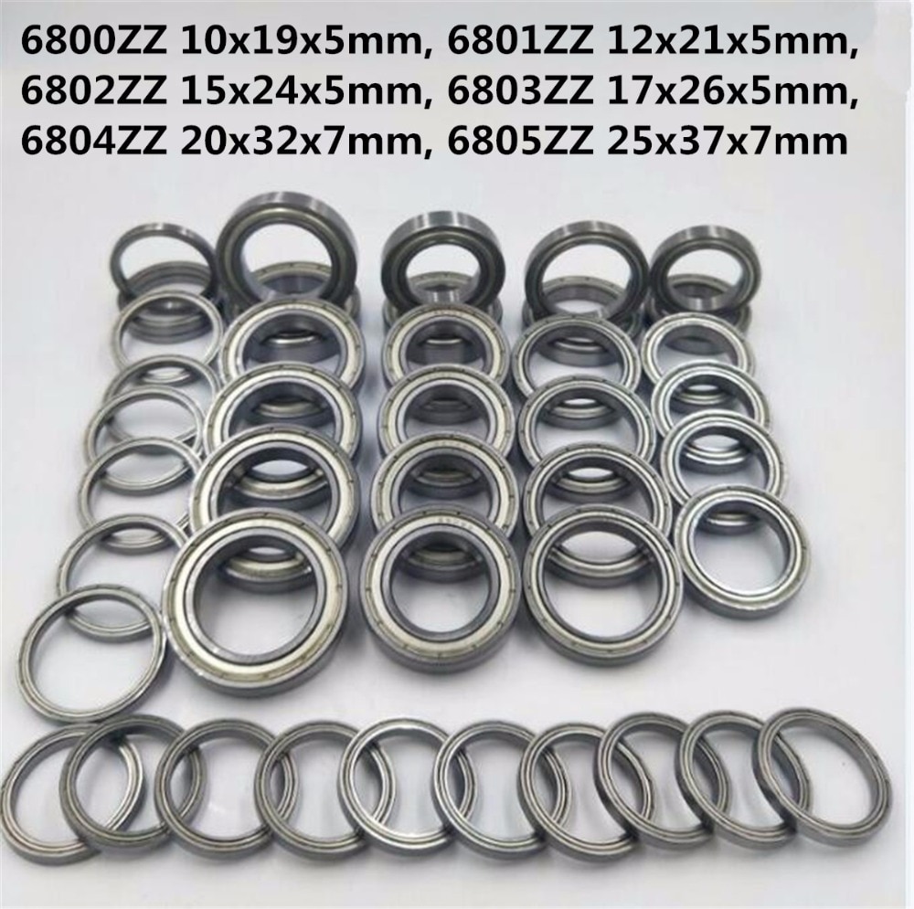 2 stk 6800zz 6801zz 6802zz 6803zz 6800-2rs 6801-2rs 6803-2rs tynnvegget metallskjermet pilsner gummitett kulelager