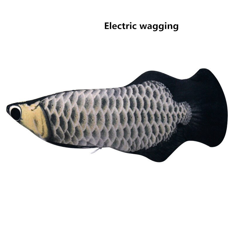 Kattleksak elektrisk viftande fisk rörlig fisk floppande fisk dansande fisk viftande simulering elektrisk för kattunge 30cm: Mörkröd
