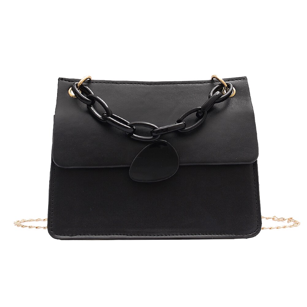 Doce cor grossa corrente couro do plutônio crossbody sacos para as mulheres 2020 elegante bolsas de ombro feminino bolsa de viagem cruz corpo: Black