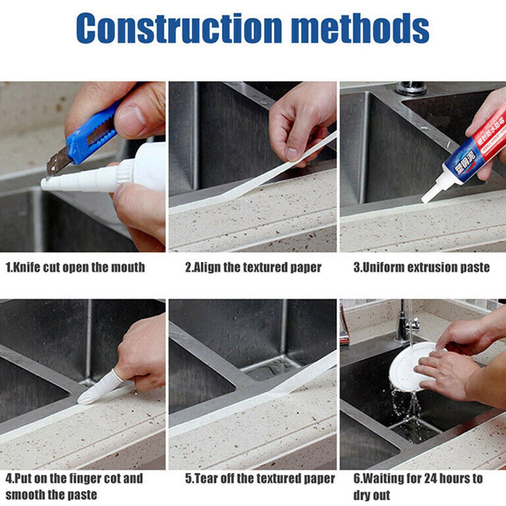 90ml Waterproof Paste Glue Filler Cleaner Porcelain Tile Gaps Repair Agent Mildewproof Bathroom Squeeze Kitchen Sealant Wall