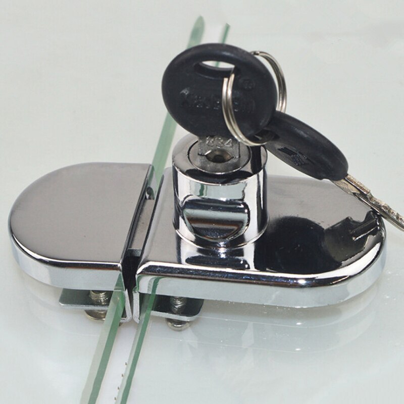 Cerraduras para vitrina de vidrio, aleación de Zinc, puerta simple/doble, sin necesidad de taladrar, fácil de instalar