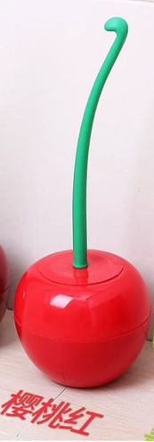 Simpatico scopino a forma di ciliegia bagno spazzola per la pulizia della Toilette in plastica strumento per la pulizia della Toilette domestica accessori per la Toilette: ciliegia rosso