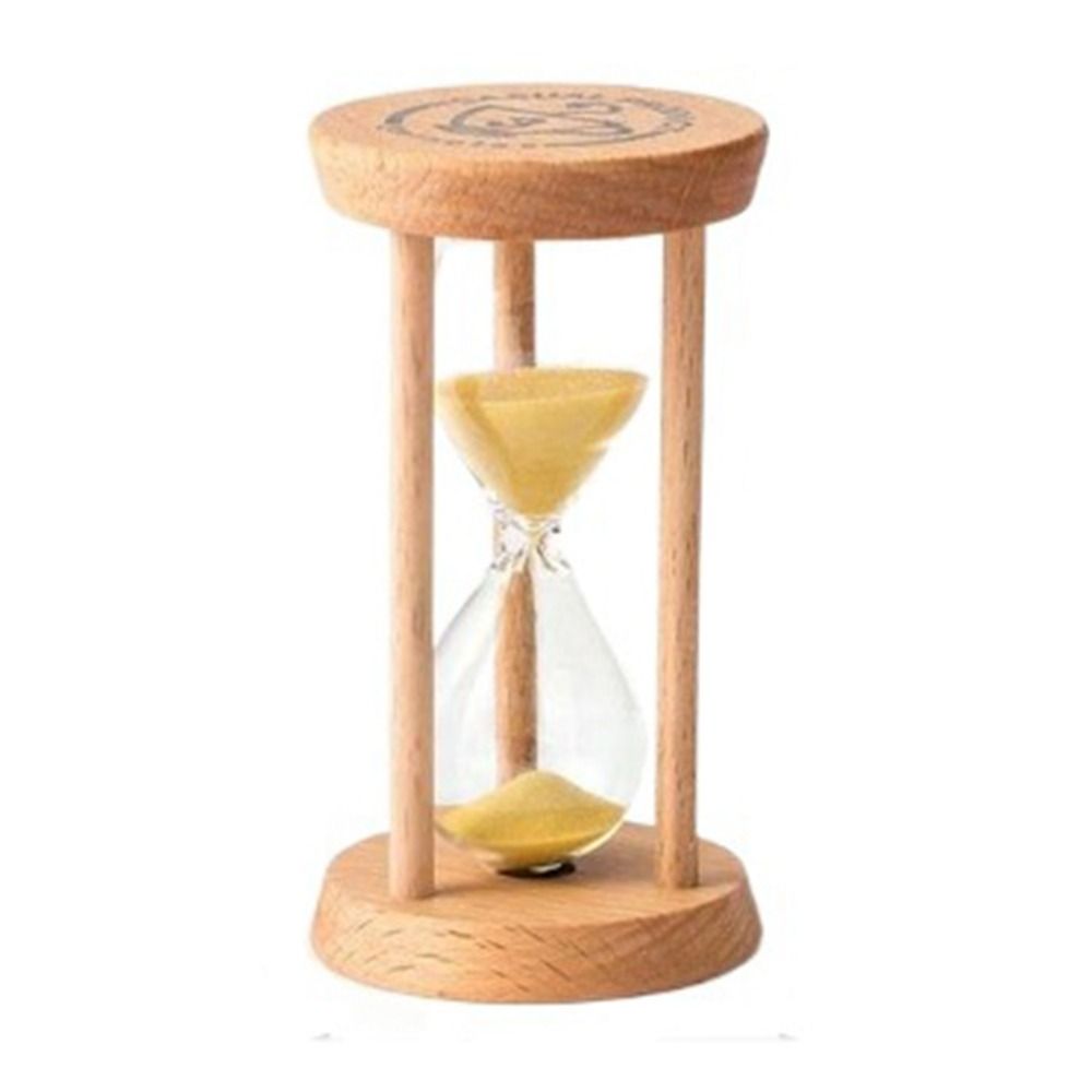 Langlebige, stabile Verbindung, Holz-Sanduhr, Holz, 1/3/5 Minuten, runde Sanduhr-Timer, 5 Farben, keine Verformung, Küche: Brown / 1 min