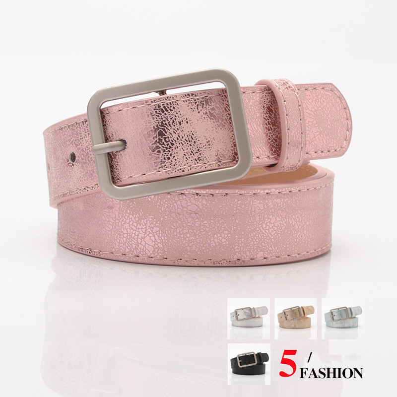 Cinturón ancho dorado brillante para mujer, 1 Uds., cinturón con hebilla plateada