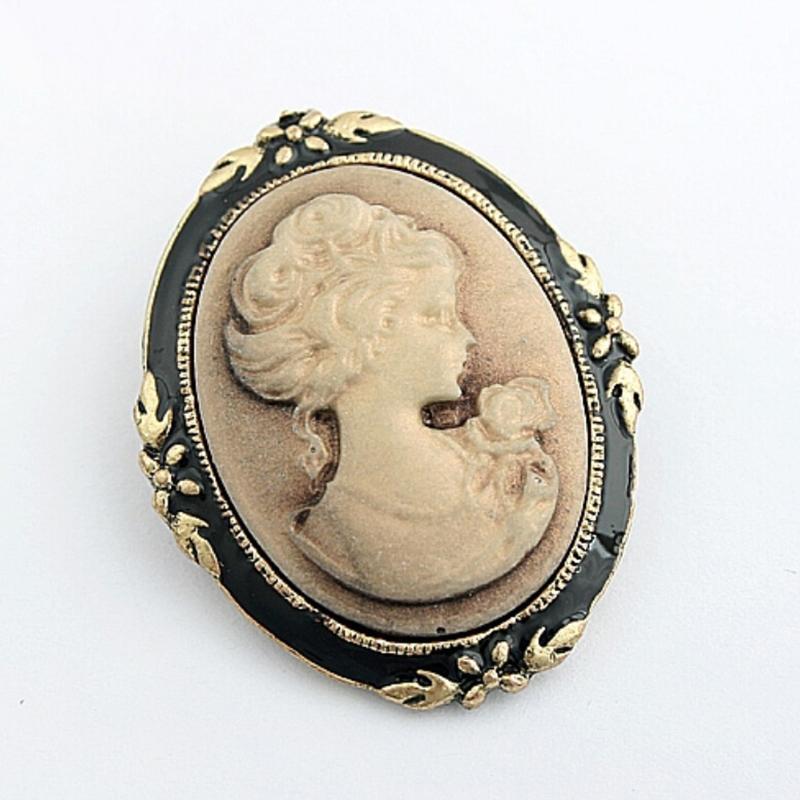 1Pc Vrouwen Mode Stijl Koningin Hoofd Portret Broche Vintage Cameo Elegante Broche Voor Antieke Bruiloft Sieraden