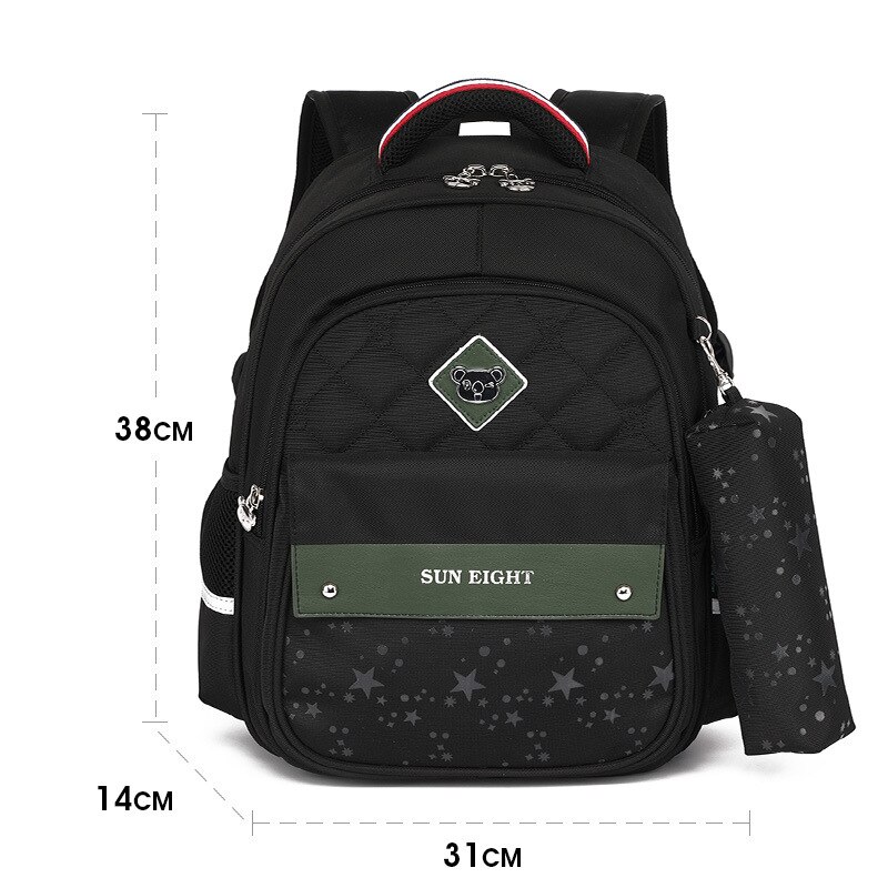 De los niños de la escuela de niños niñas chico s mochila escolar de primaria ortopédicos mochila chico mochila escolar infantil: small black