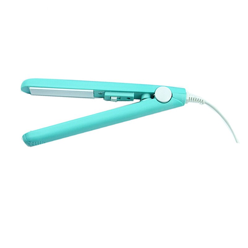 MIni plancha de pelo para niña, planchas alisadoras, rizador de pelo, plancha plana portátil para mujer, Onda de cabello 220V, enchufe de la UE: Wave-green