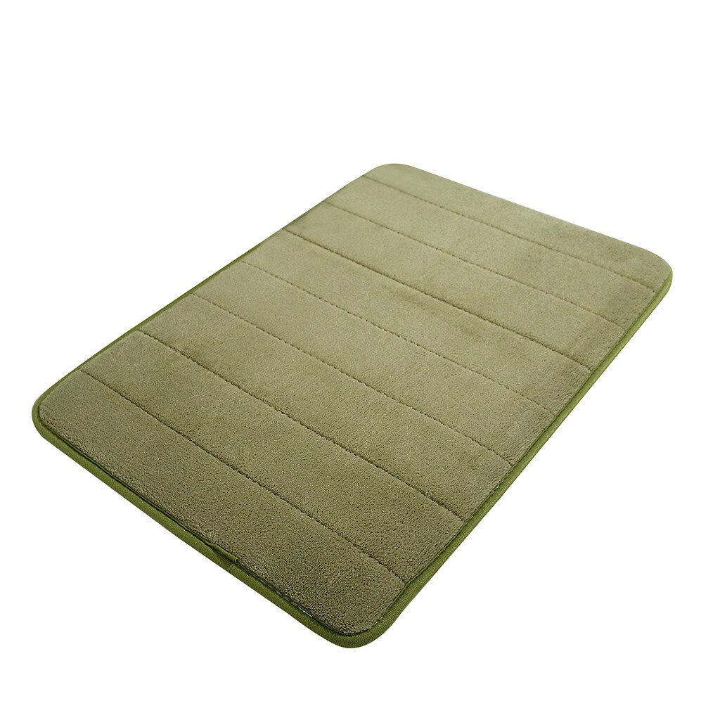 Badmat Badkamer Antislip Tapijt Absorberende Soft Memory Foam Mat Bad Badkamer Slaapkamer Vloer Douche Rug Decor Coral Fleece matten: Green