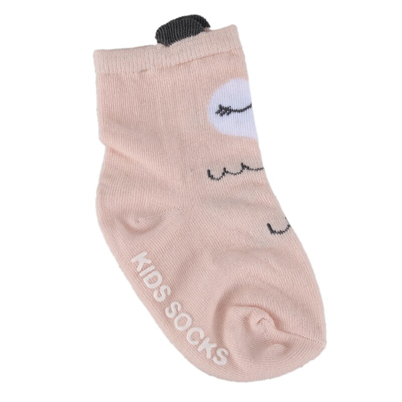 Babymeisjes Katoenen Sokken - Cartoon Print - Antislip - Roze - S(0-2 Jaar)
