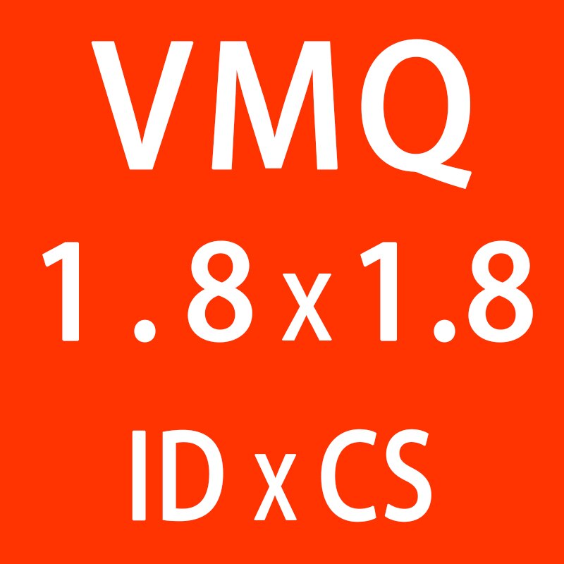 10 stk / parti silikone ringe silikone / vmq o ring 1.8mm tykkelse  id1.8/2/2.24/2.5/2.8/3.15/3.55/3.75/4mm gummi o-ring tætningspakning: Id1.8mm