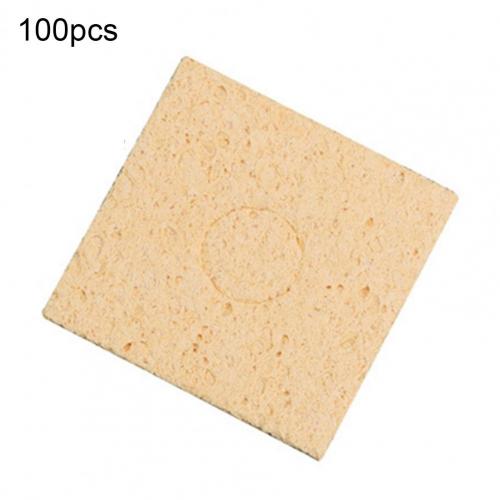 100Pcs Lassen Spons Hoge Temperatuur Weerstand Herbruikbare Soldeerbout Vervanging Reiniging Pad Voor Elektrische Soldeerbout: Square