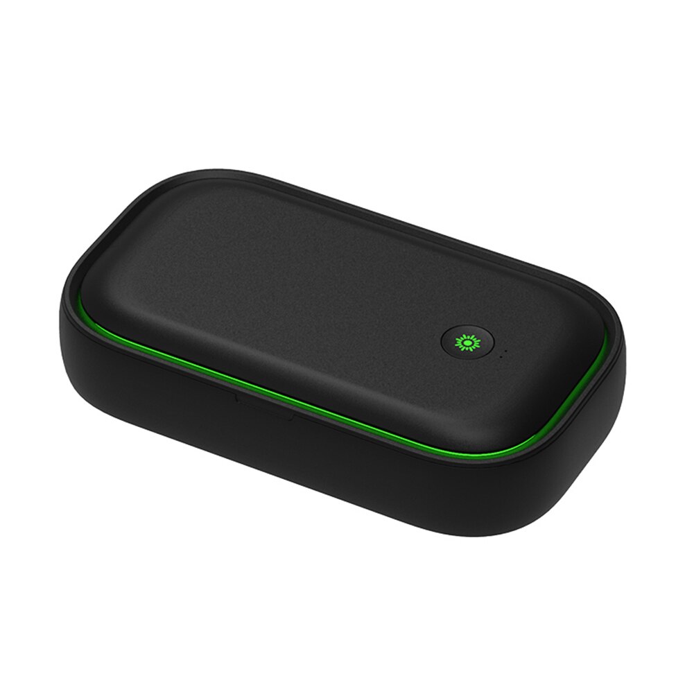 Multifunctional Portable UV Sterilizer Box LED Wireless Charger Phone Disinfection Cabinet: Black