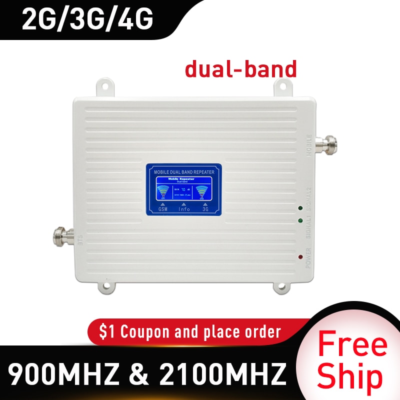 4g Repeater 900 2100 mhz 2G 3G 4G dual-Band-Signal Booster GSM WCDMA LTE DCS 4G Handy-Signal-Repeater Cellular Verstärker