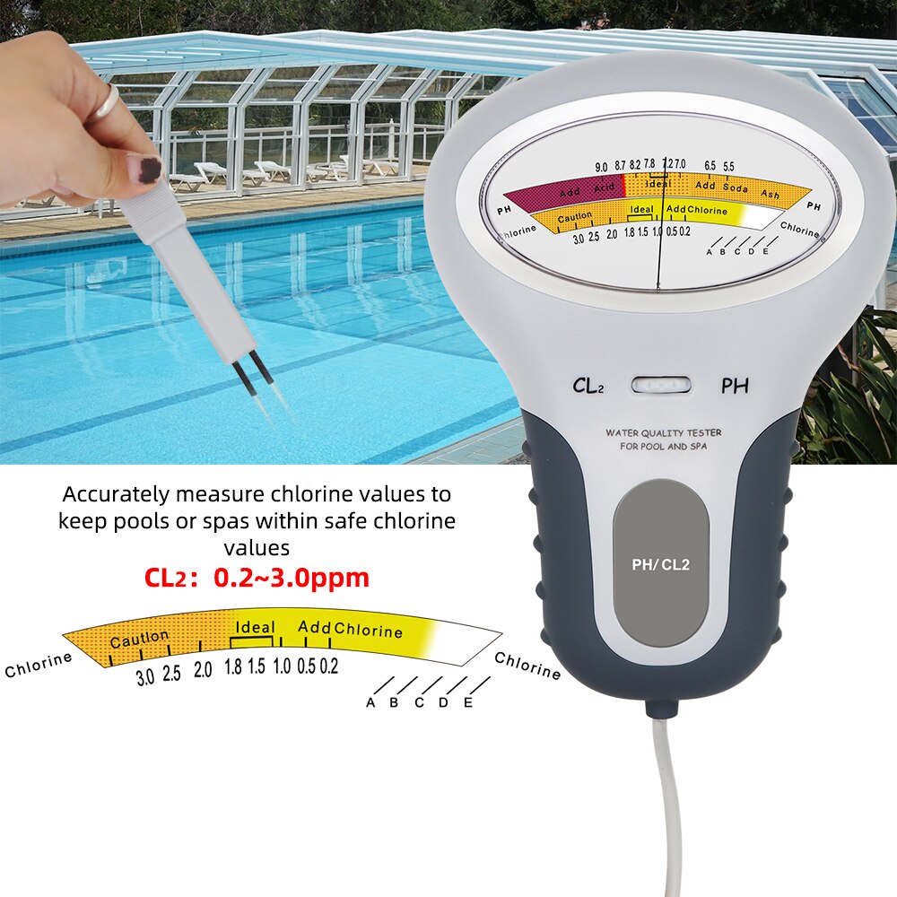 PC-101 Chlor Meter PH Tester PH &Ampere; Chlor 2 in 1 Tester Wasser Prüfung Gerät CL2 Messung Für Schwimmbad Aquarium