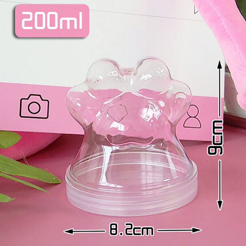 8.2*9 CM 200ML DIY Clay Printing Craft Storage Containers Organizer Box with Lids Cat Claw Shape Jar Slime Foam Ball