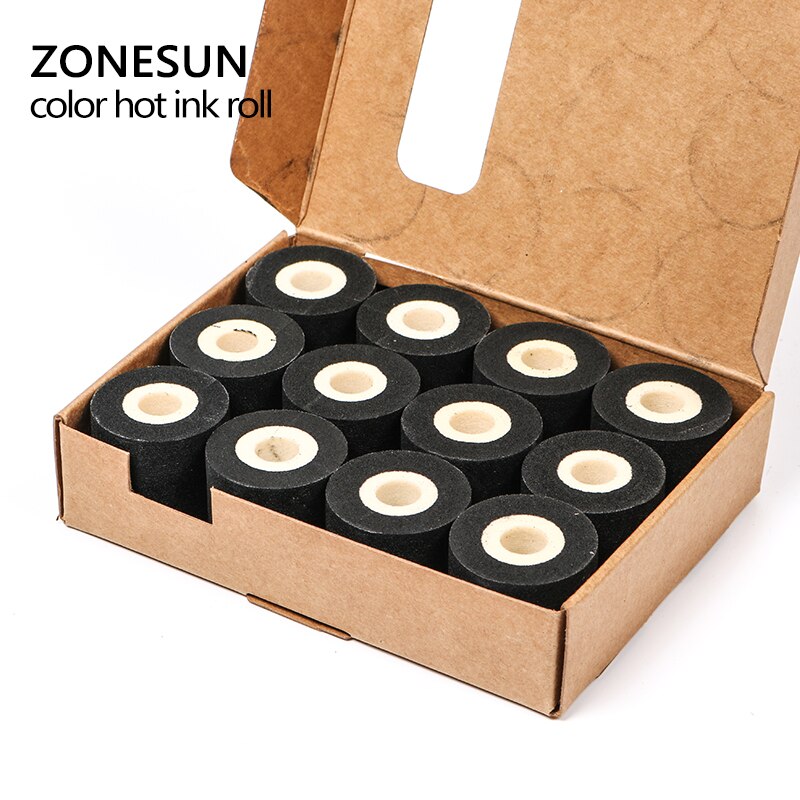 ZONESUN 36*32mm (10 teile/los) 100% schwamm tinte Rolle feste codierung maschine rollen leere heiße codierung tinte rolle farbe Tinte rolle