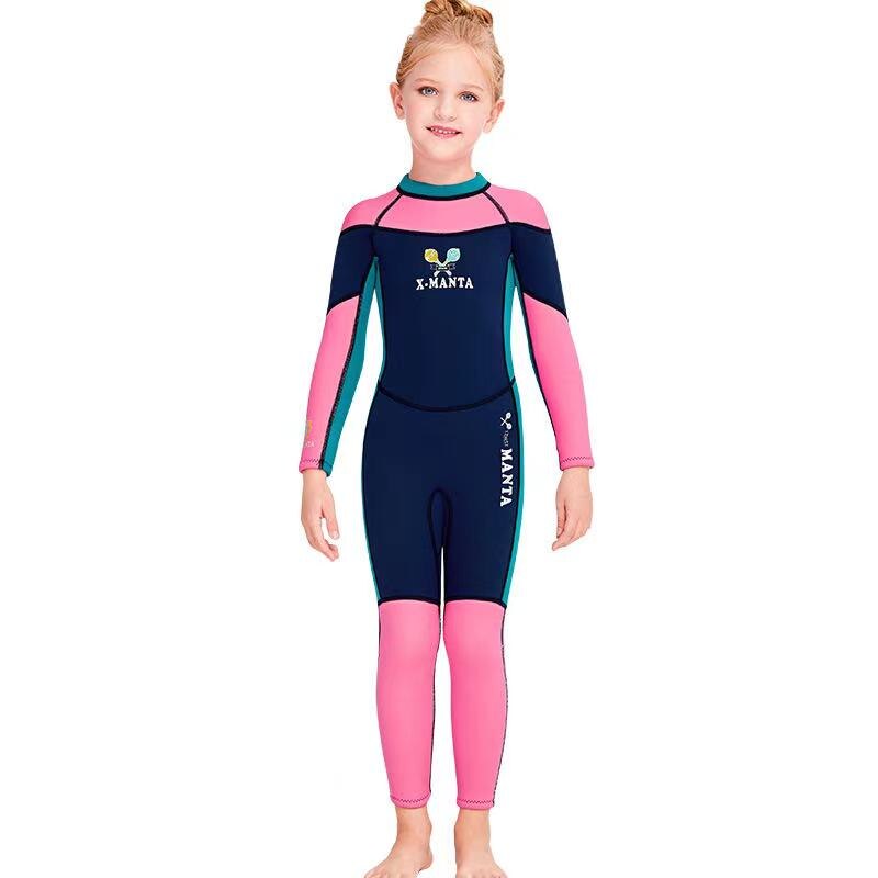 Neoprene 2.5mm Wetsuit For Girls Swimming Wetsuit Children Diving Suit Long Wetsuit Kids Surfing Suit For Child