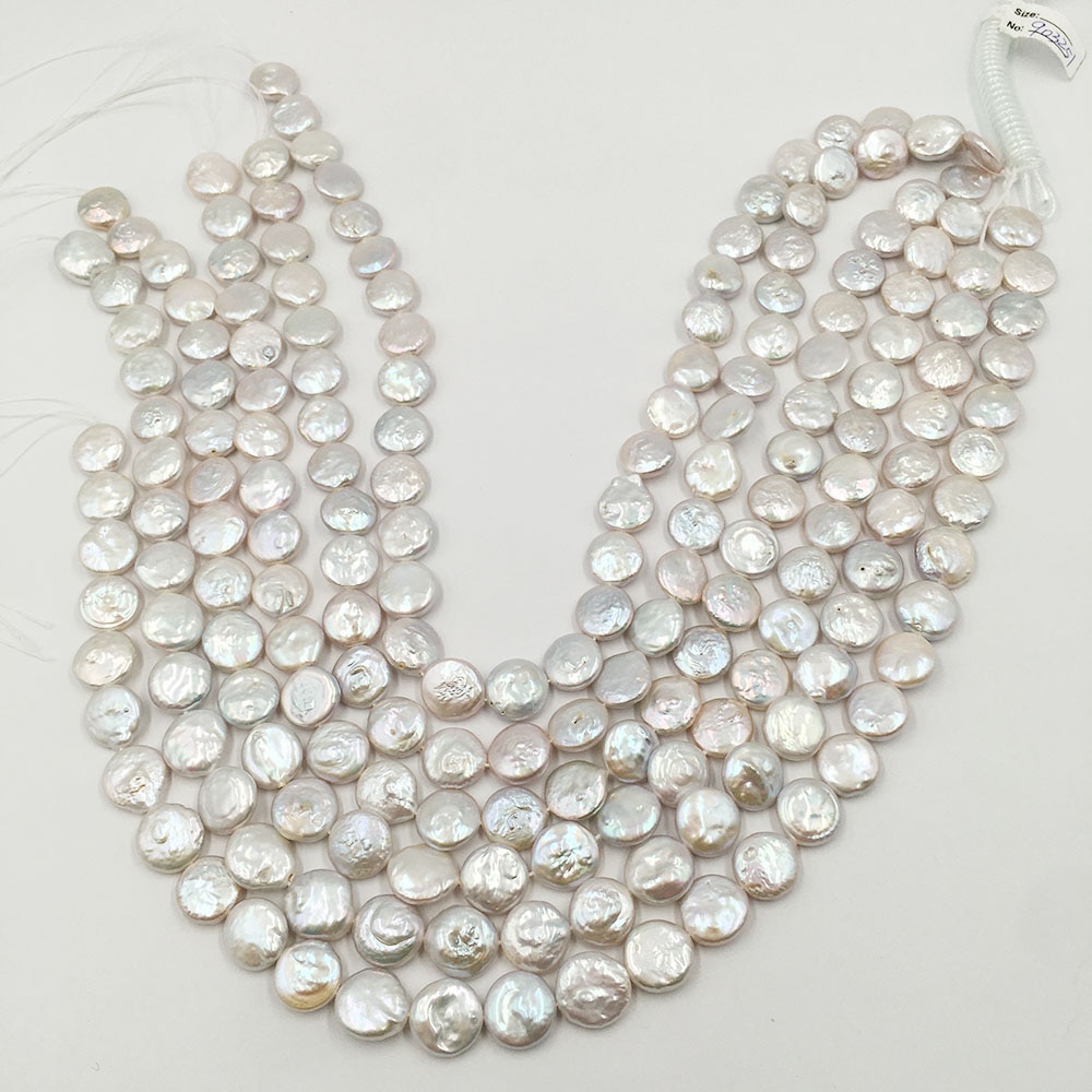 pearl beads in strand ,8-14 MM round coin pearl beads,100% freshwater loose pearl ,full hole drilled