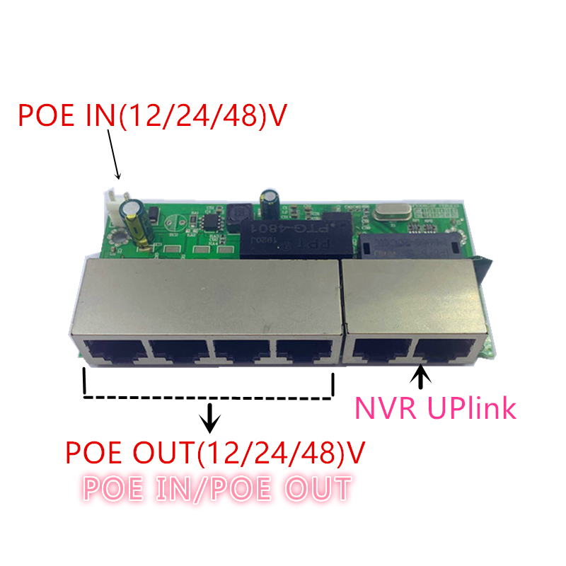 POE12V-24V-48V POE12V/24V/48V POE OUT12V/24V/48V poe switch 100 mbps POE poort;100 mbps UP Link poort; poe powered switch NVR